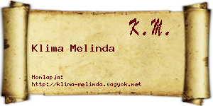 Klima Melinda névjegykártya