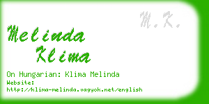 melinda klima business card